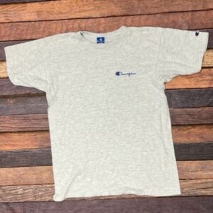 Vintage 80s Champion Script Gray Logo Crewneck 1980s Tee Tshirt